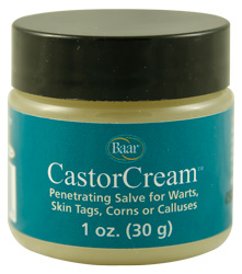 Jar of CastorCream, Casoda. Penetrating Salve for Warts, Skin Tags, Corns or Calluses. 1 oz. (30 g) from Baar